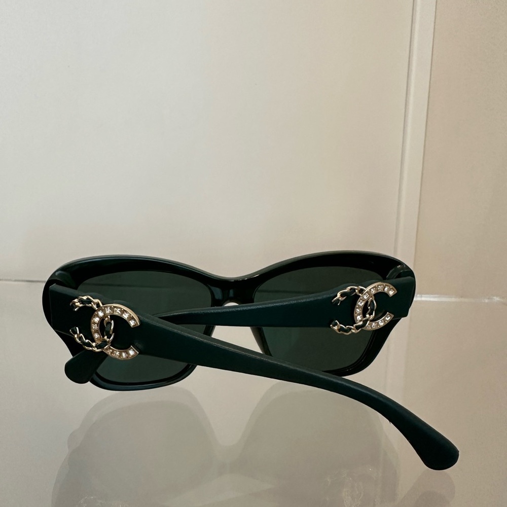 Chanel Green Sunglasses with CC Logo